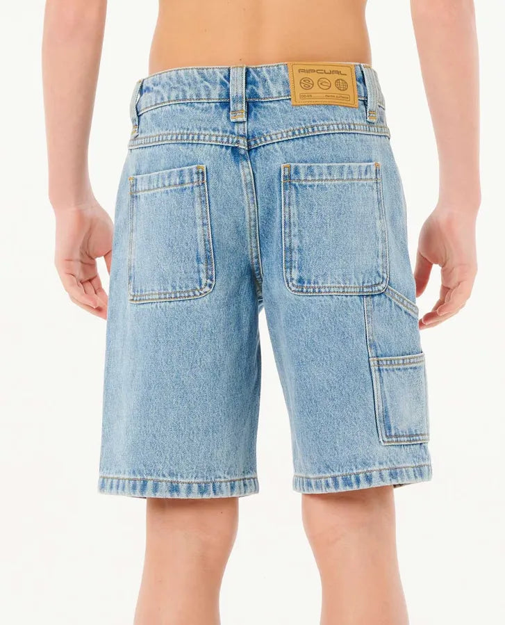 Rip Curl Boys Hyped Up Denim Walkshort - Washed Blue