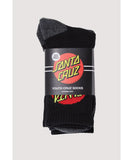 Santa Cruz Youth Classic Dot 4 Pack Socks 23 - Black
