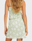Roxy Blossom Bias Mini Skirt - Sage
