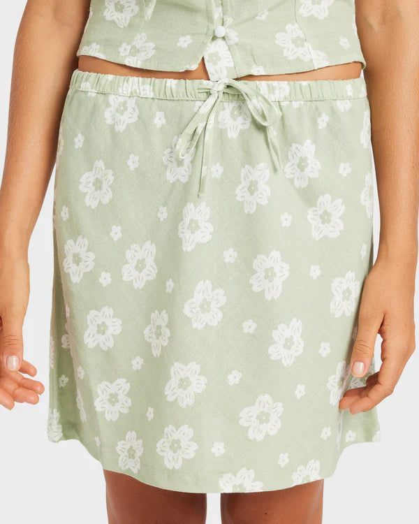 Roxy Blossom Bias Mini Skirt - Sage