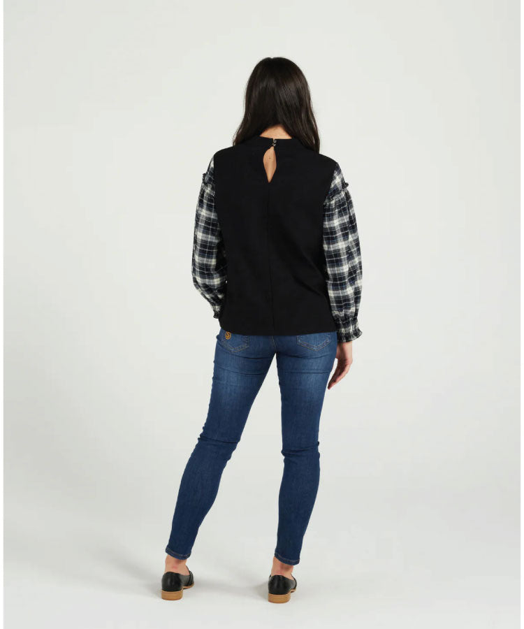 Zafina Ylona Top - Black Check