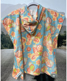 Roxy Girls Stay Magical Printed Hooded  Towel - Cerulean Reef Flowers