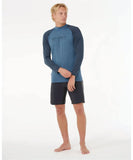 Rip Curl Shock UPF L/S Rashie - Navy Marle