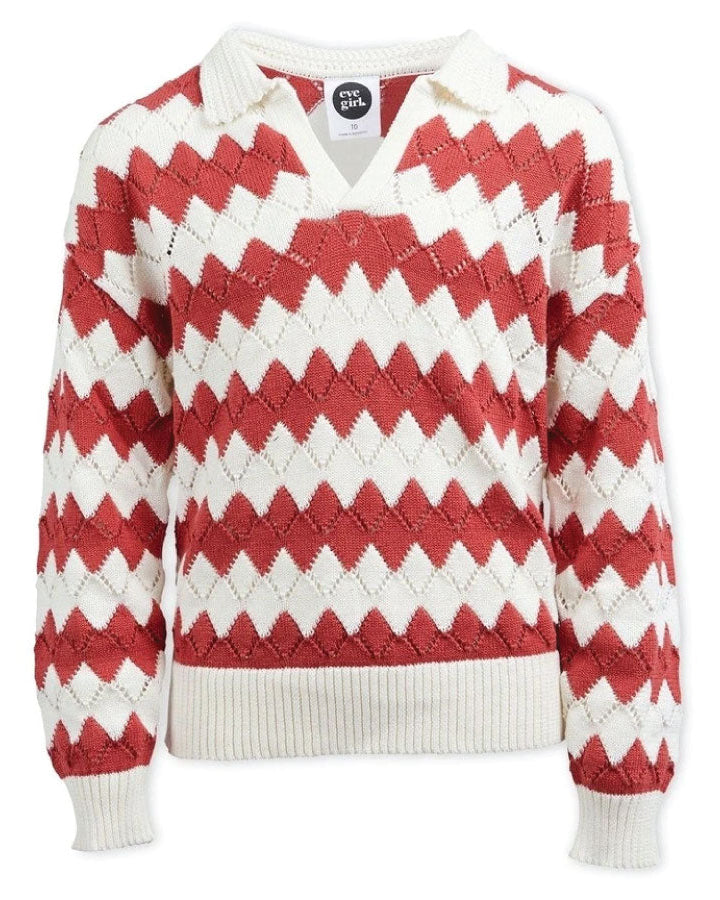 Eve Girl Willow Collared Knit - Stripe