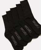 Rip Curl School Crew Sock - 5Pk - Black
