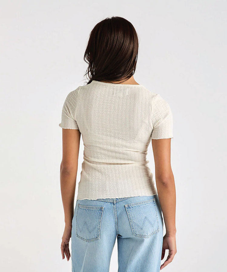 Wrangler Daria Button Tee - Vintage White