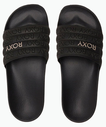 Roxy Womens Slippy Water-Friendly Slides - Black/M Gold