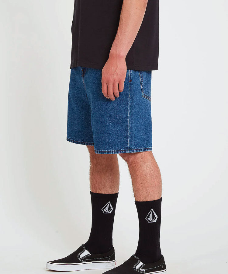 Volcom Billow Denim Shorts - Oliver Mid Blue