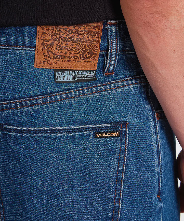 Volcom Billow Denim Shorts - Oliver Mid Blue