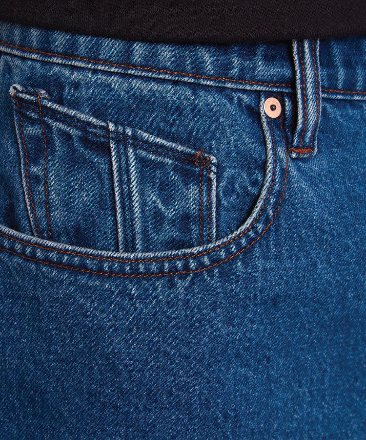 Volcom Billow Denim Shorts - Oliver Mid Blue