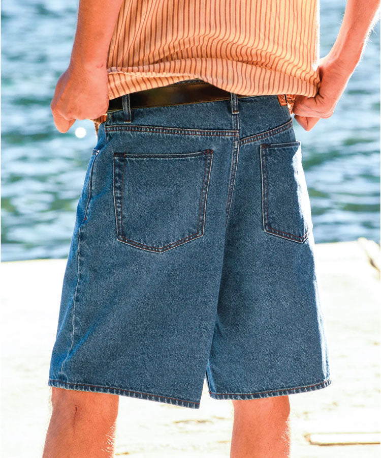 Volcom Billow Denim Shorts - Oliver Mid Blue