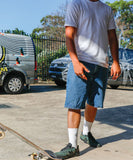 Volcom Billow Denim Shorts - Oliver Mid Blue
