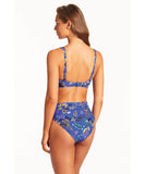 Sea Level Carnivale Cross Front Multifit Bra - Cobalt