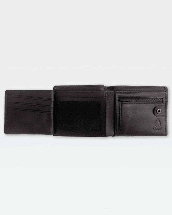 Volcom Single Stone Leather Wallet - Black