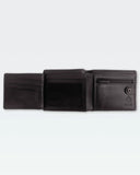 Volcom Single Stone Leather Wallet - Black