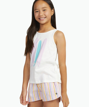 Roxy Following The Sun Girls Relaxed Vest Top - Snow White