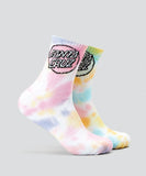 Santa Cruz Girls Other Dot Tie Dye Mid Sock 2Pk - Multi Tie Dye