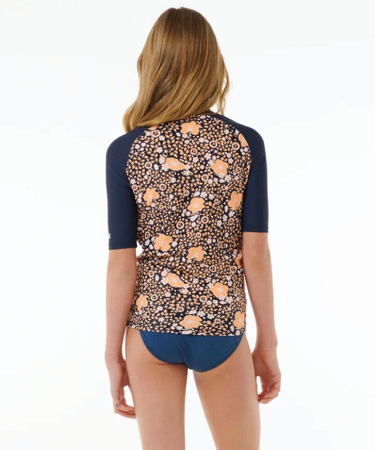 Rip Curl Summer SOL SS Rash Vest - Girl - Washed Navy