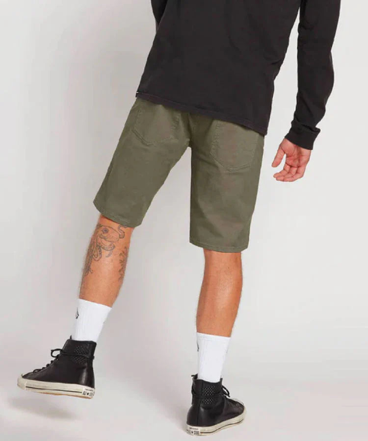 Volcom Solver Lite 5 Pocket Mens Short 19 - Army Green Combo