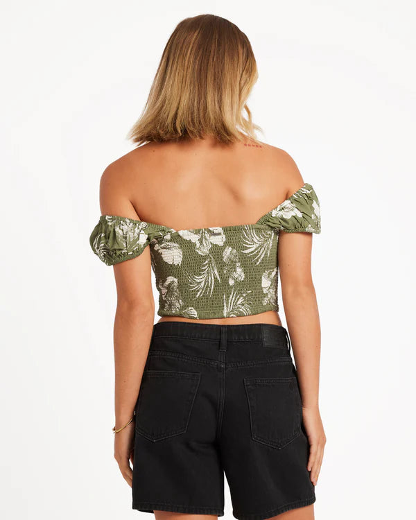 Volcom Vroom Service Top - Moss Stone
