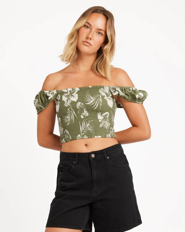 Volcom Vroom Service Top - Moss Stone