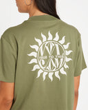 Volcom Dial Crop Tee - Moss Stone