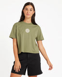 Volcom Dial Crop Tee - Moss Stone