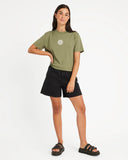 Volcom Dial Crop Tee - Moss Stone