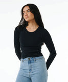 Rip Curl Classic Ribbed L/S Tee - Black