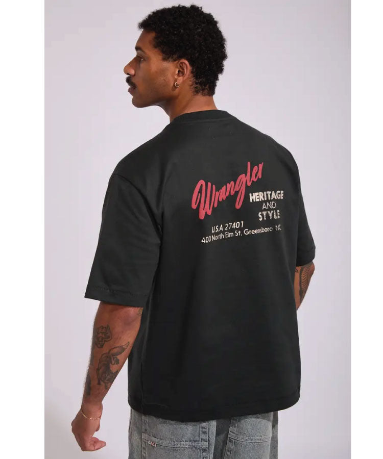 Wrangler Motel Boxcar Tee - Dark Slate