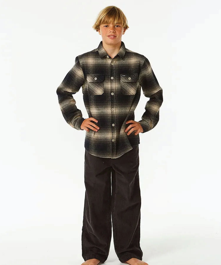 Rip Curl Count Flannel Boys Shirt - Taupe