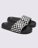 Vans La Costa Checkerboard Slides - True White/Black