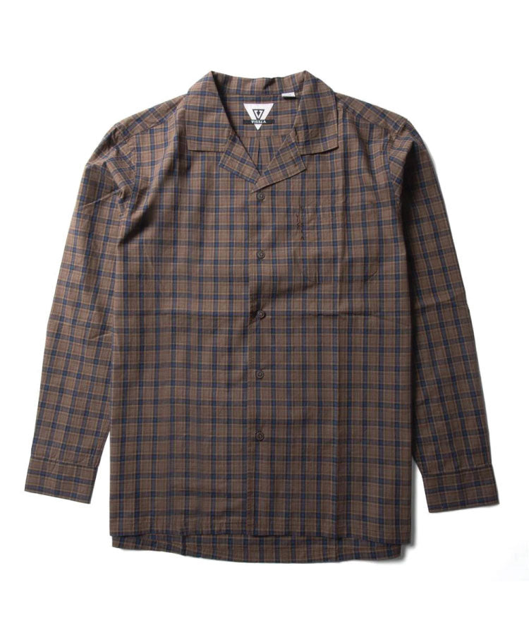 Vissla Undefined Lines Eco LS Shirt - Chocolate