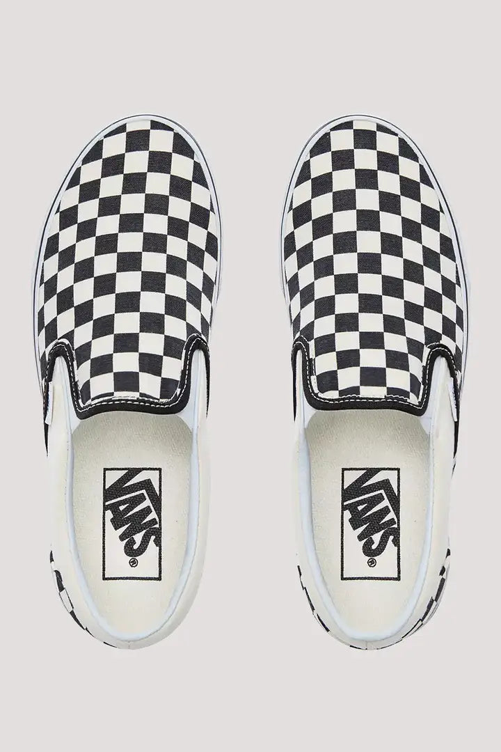 Vans Classic Slip On Shoes - Black / White Checker