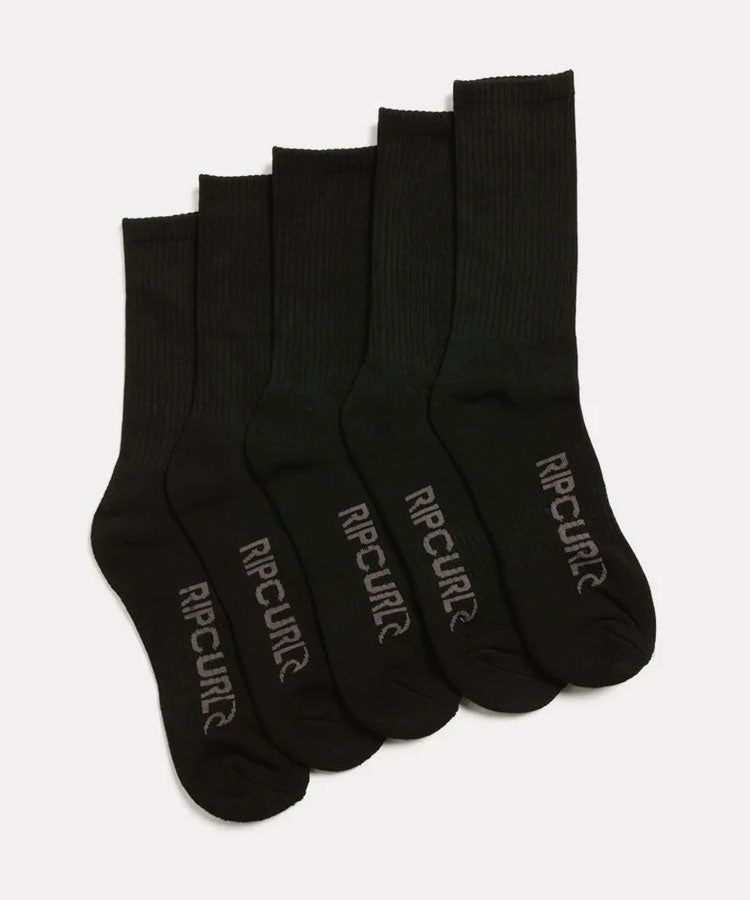 Rip Curl School Crew Sock - 5Pk - Black