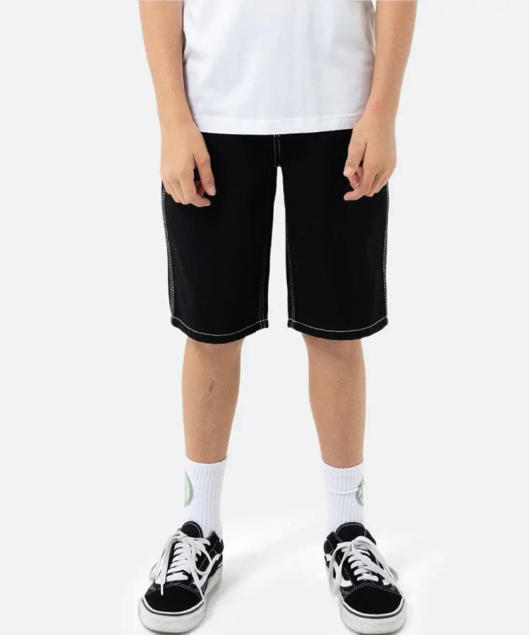Santa Cruz Flamed Collegiate Arch Jean Shorts - Black