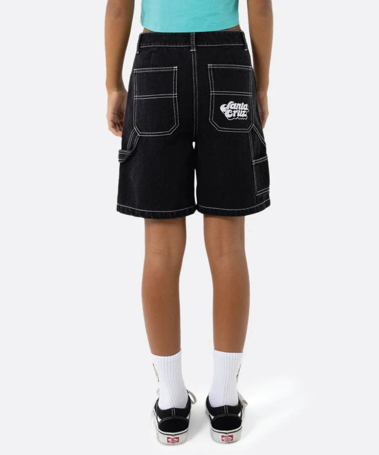 Santa Cruz Groovy Stack Carpenter Jean Shorts - Black