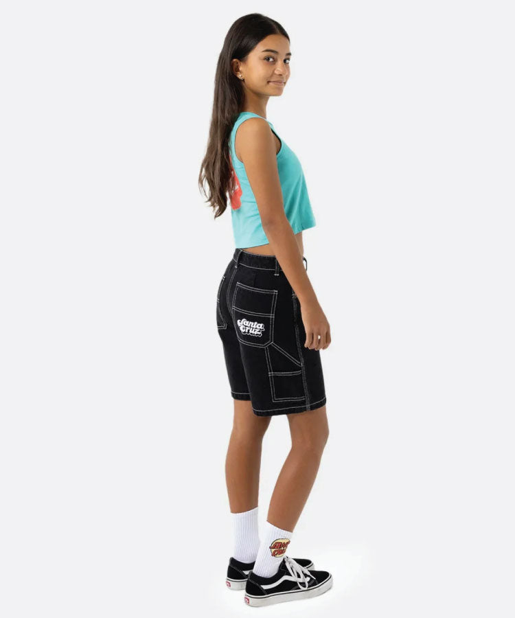 Santa Cruz Groovy Stack Carpenter Jean Shorts - Black
