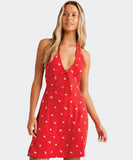 Billabong Darlin Halter Dress - Fiesta Red