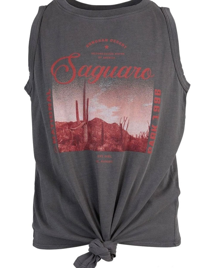 Eve Girl Desert Tie Tank - Charcoal