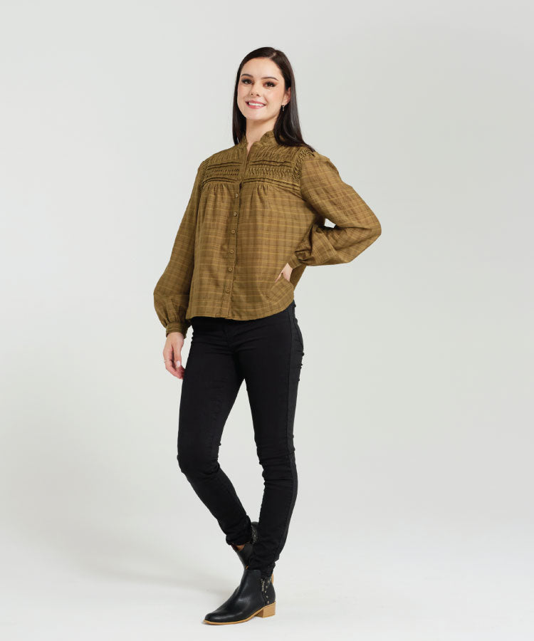 Zafina Genevieve Top - Khaki