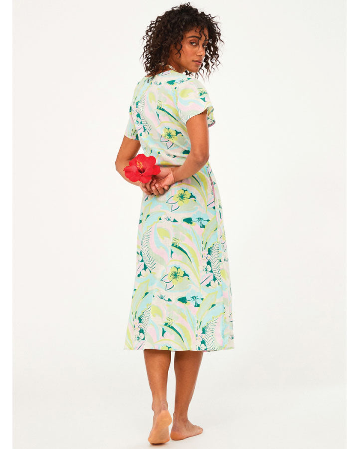 Roxy Womens Indigo Sand Wrap Midi Dress - Evening Primrose Rave Wave