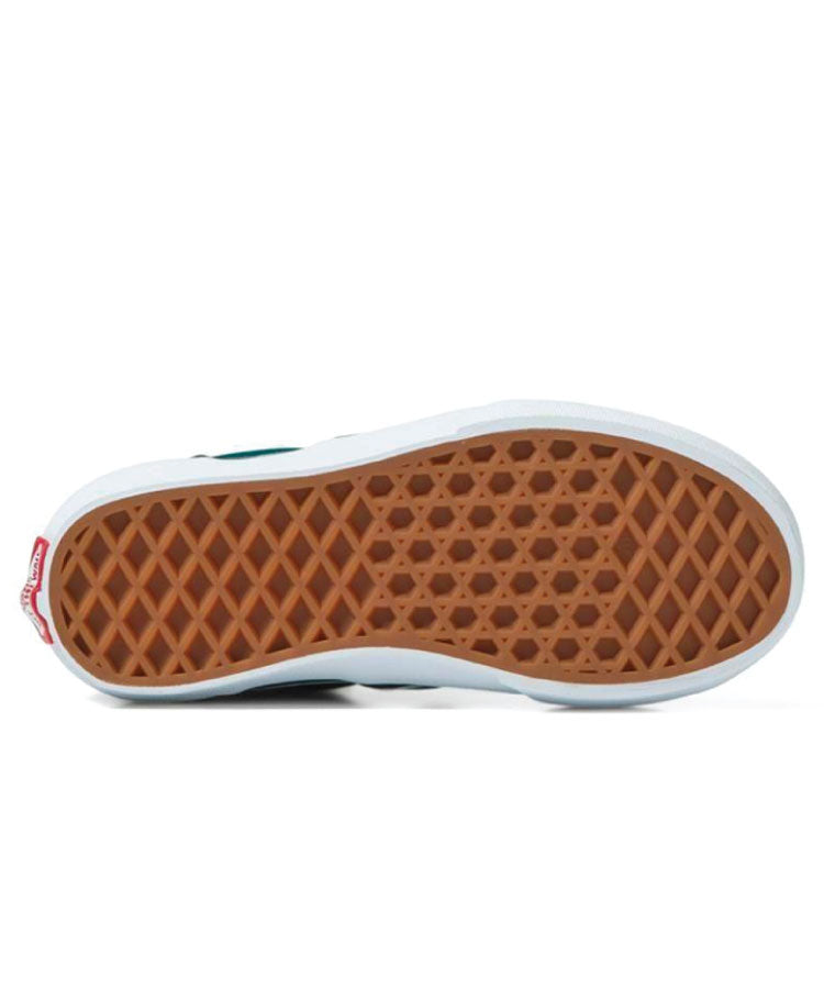 Vans Checkerboard Slip On Color Theory Kids Shoe - Deep Teal