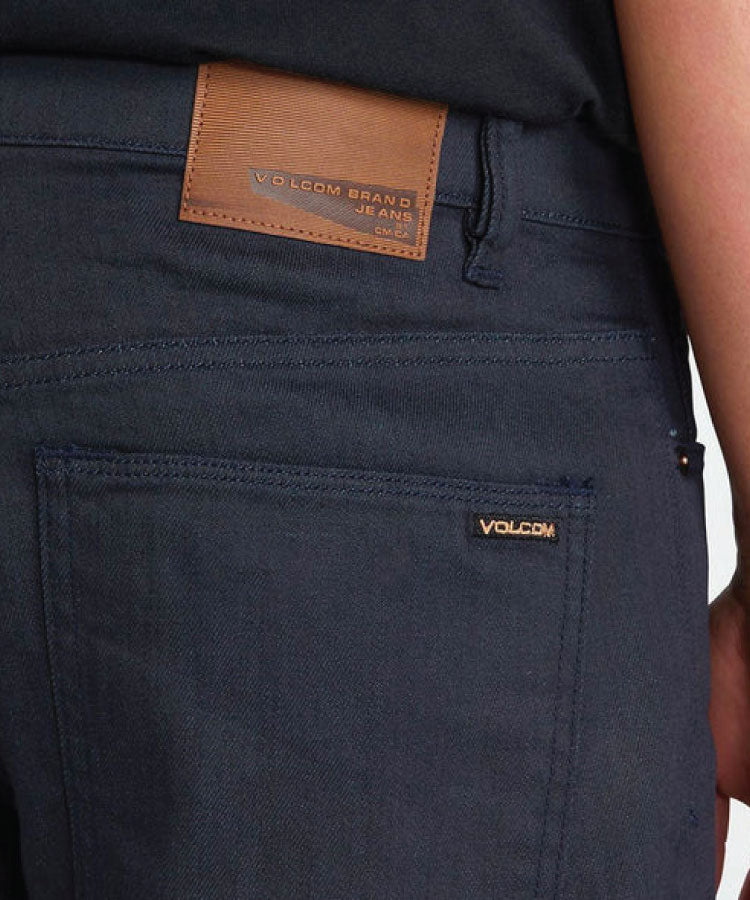 Volcom Solver Modern Fit Denim Jeans - Coated Indigo Wash