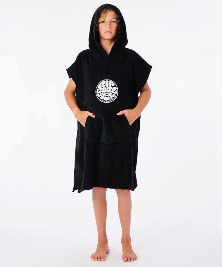 Rip Curl Icons Boys Hooded Towel - Black