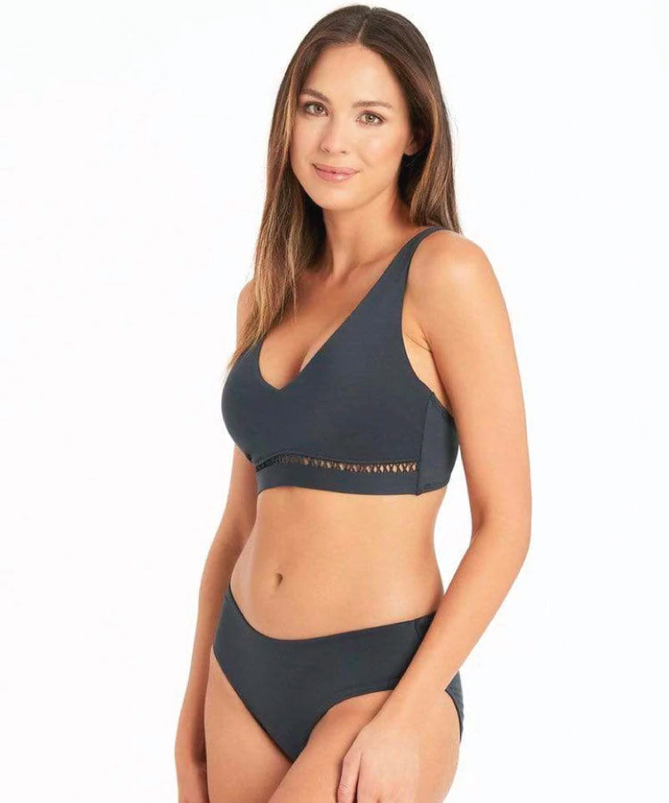 Sea Level Lola Shimmer Mid Pant - Charcoal