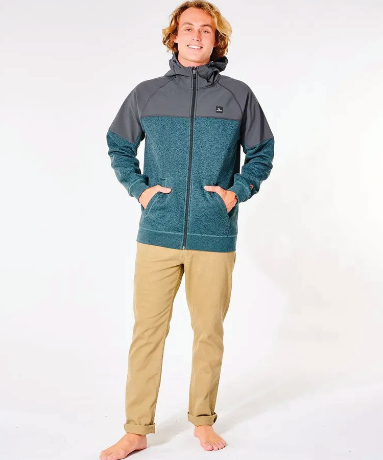 Rip Curl Viral Anti-Series Zip Through Hooded Fleece - Muted Green