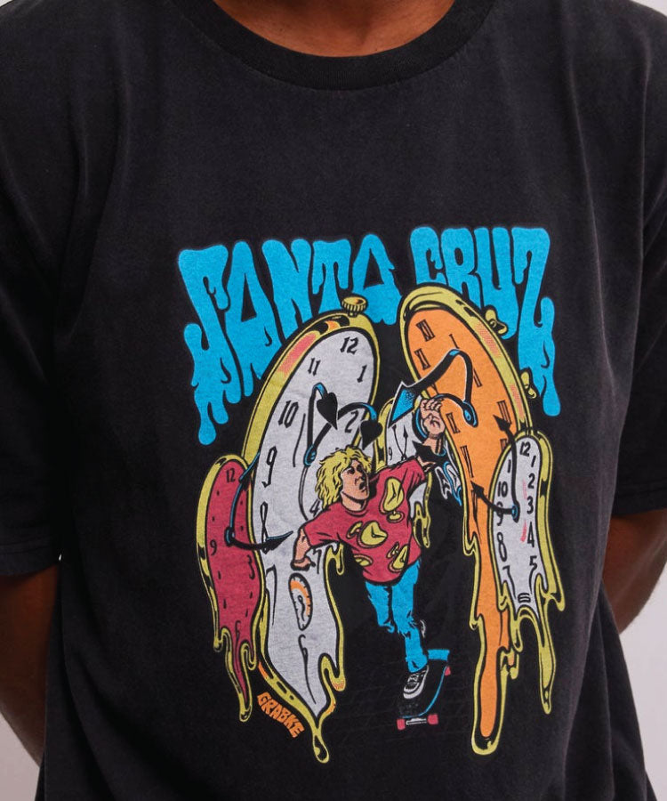 Santa Cruz Grabke Melting Clocks Men Tee - Black