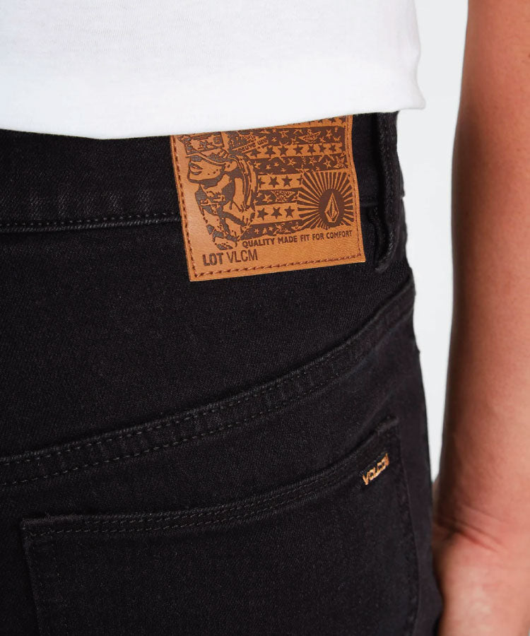 Volcom Solver Modern Fit Denim Jeans - Black On Black