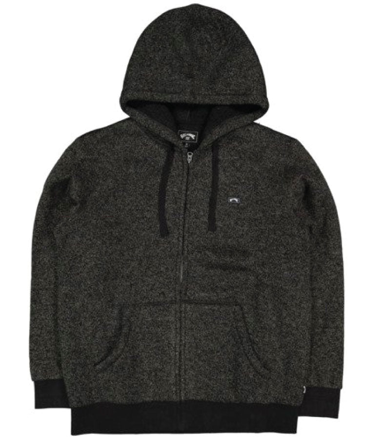 Billabong Revolt Zip Through Mens Hoodie - Black Heather